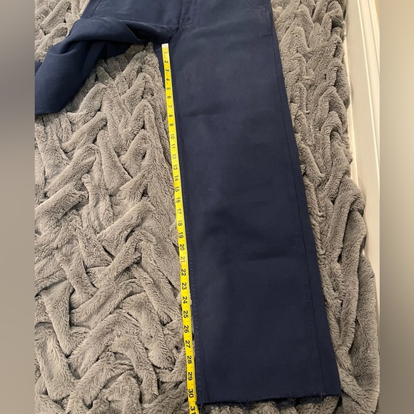 NWT Mother The Major Zip Sneak Fray Insignia Blue Straight Jean - Picture 15 of 15